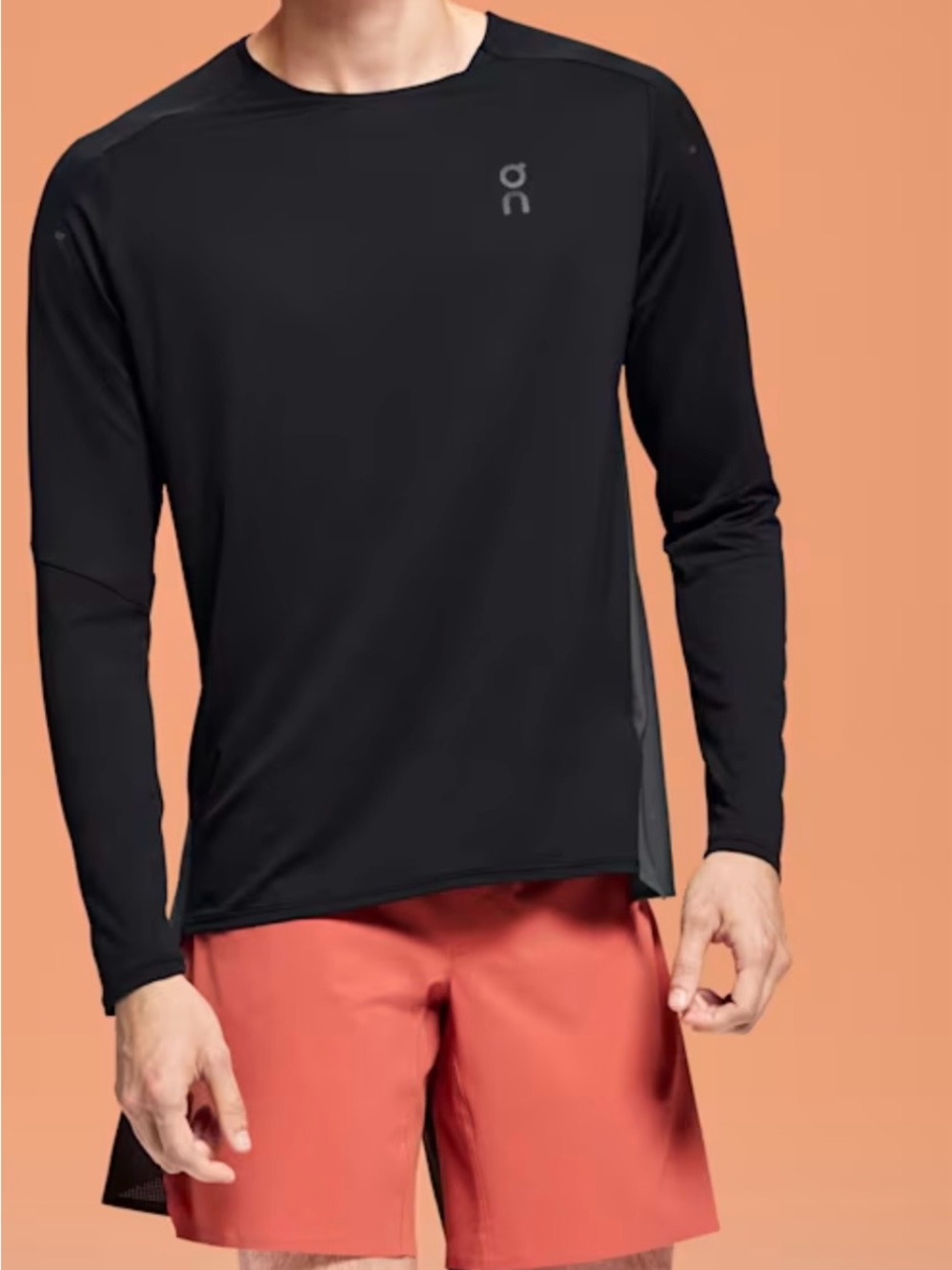 On Running Performance Long Sleeve Tee Black Eclipse Size Medium